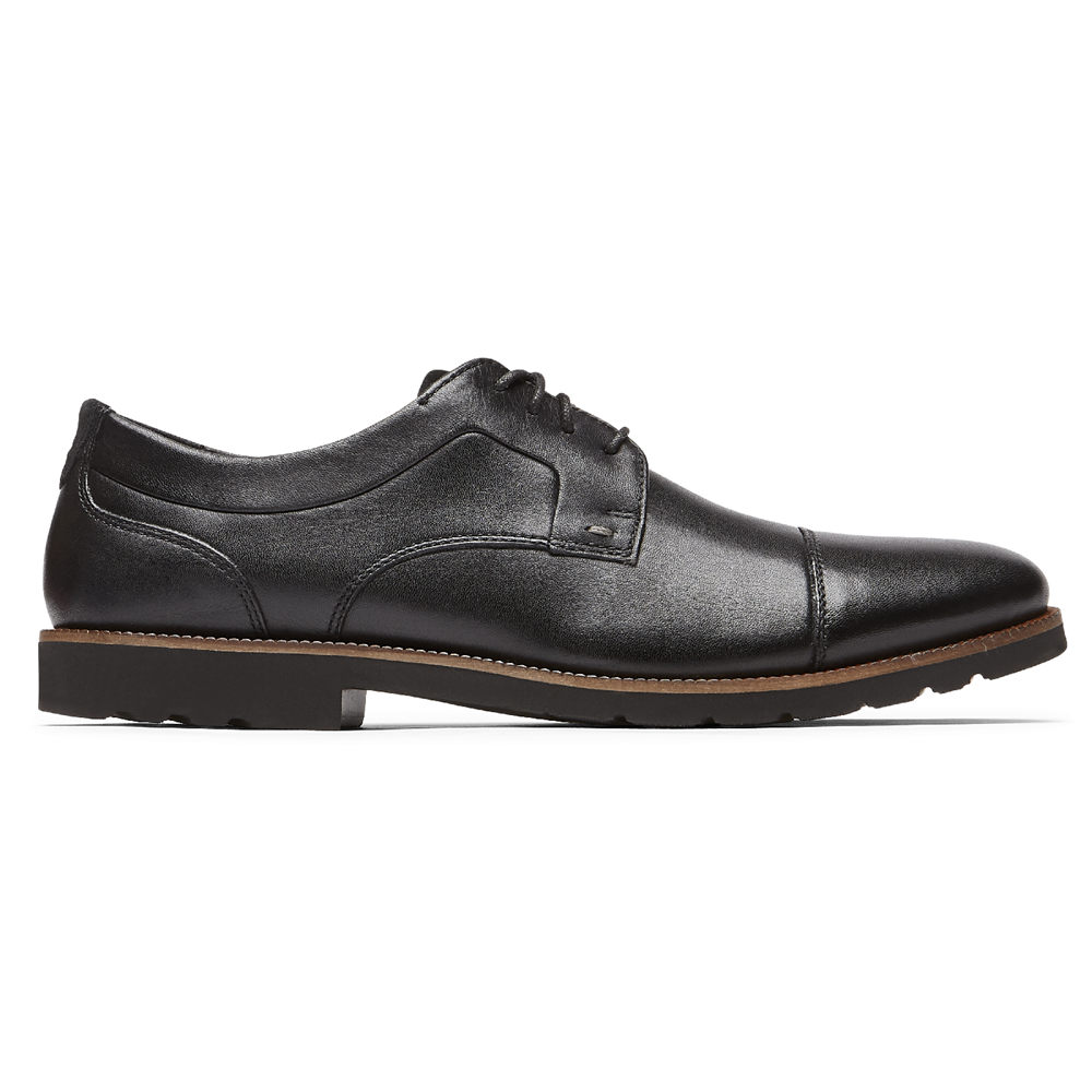 Rockport Singapore Mens Oxfords - Sharp & Ready 2 Cap Toe Black - FQ0641297